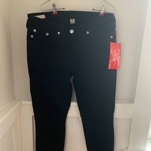 TRUE RELIGION BLACK SKINNY JEAN WOMENS SIZE 34 NWT